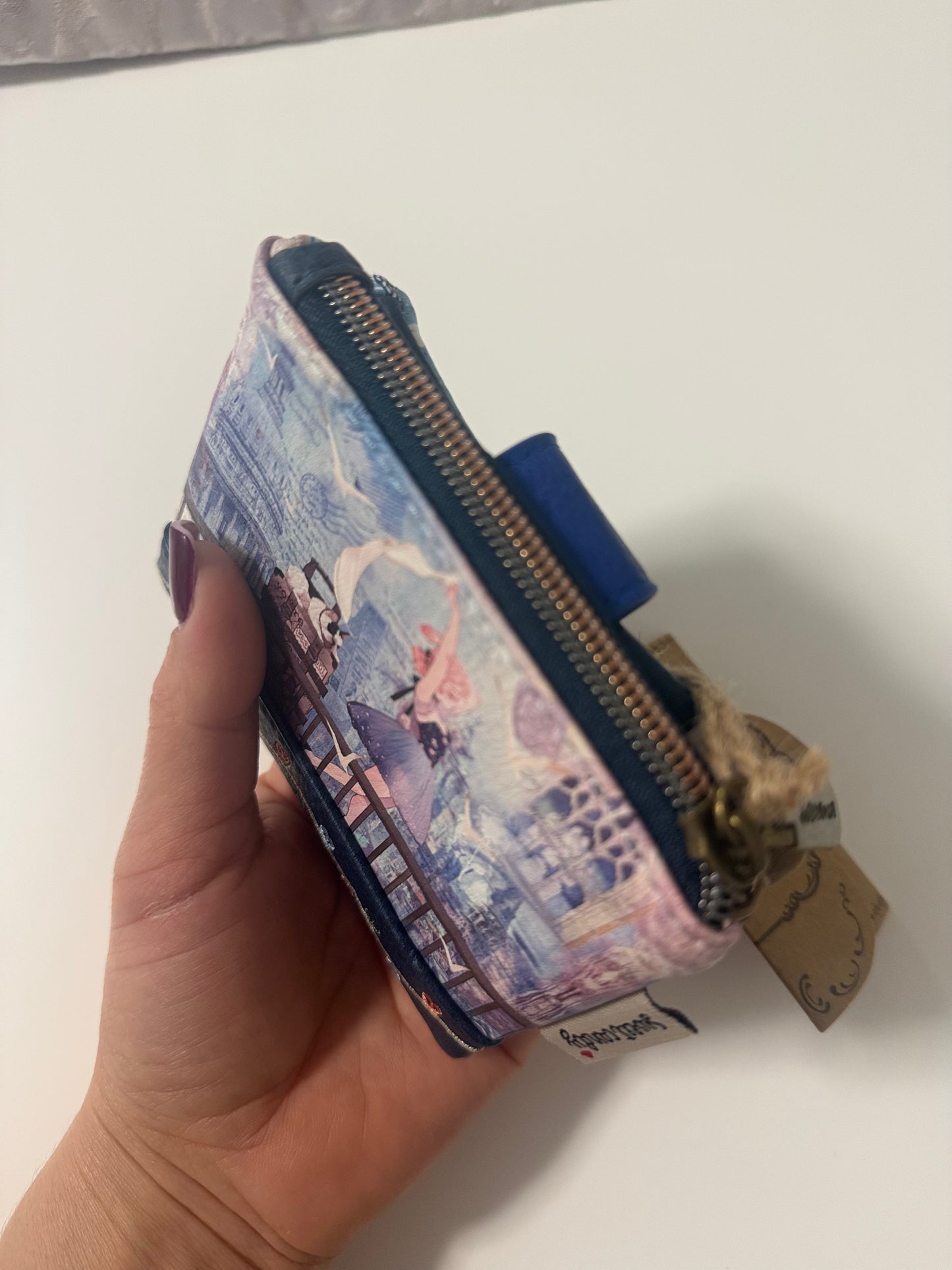 Monedero Llavero Sweet Candy Azul con 3 Cremalleras | Portamonedas Mujer Vintage