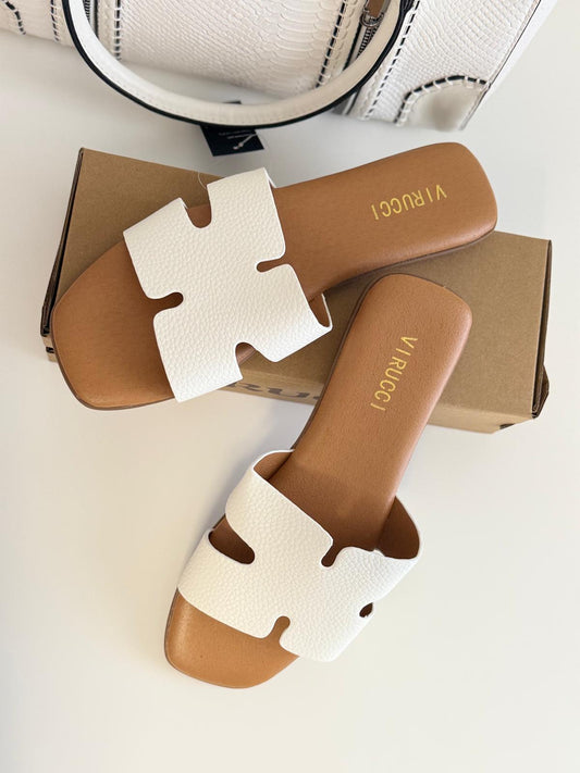Sandalias Palas Blancas Planas Mujer Cómodas Verano - Tienda Bonyk