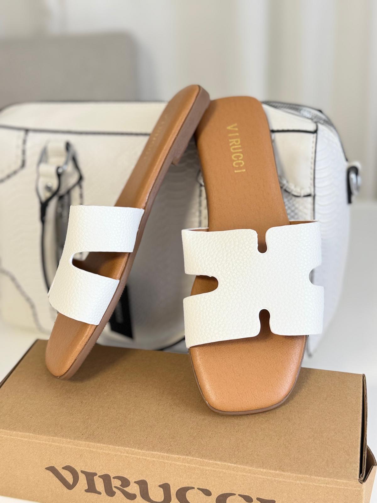 Sandalias Palas Blancas Planas Mujer Cómodas Verano - Tienda Bonyk