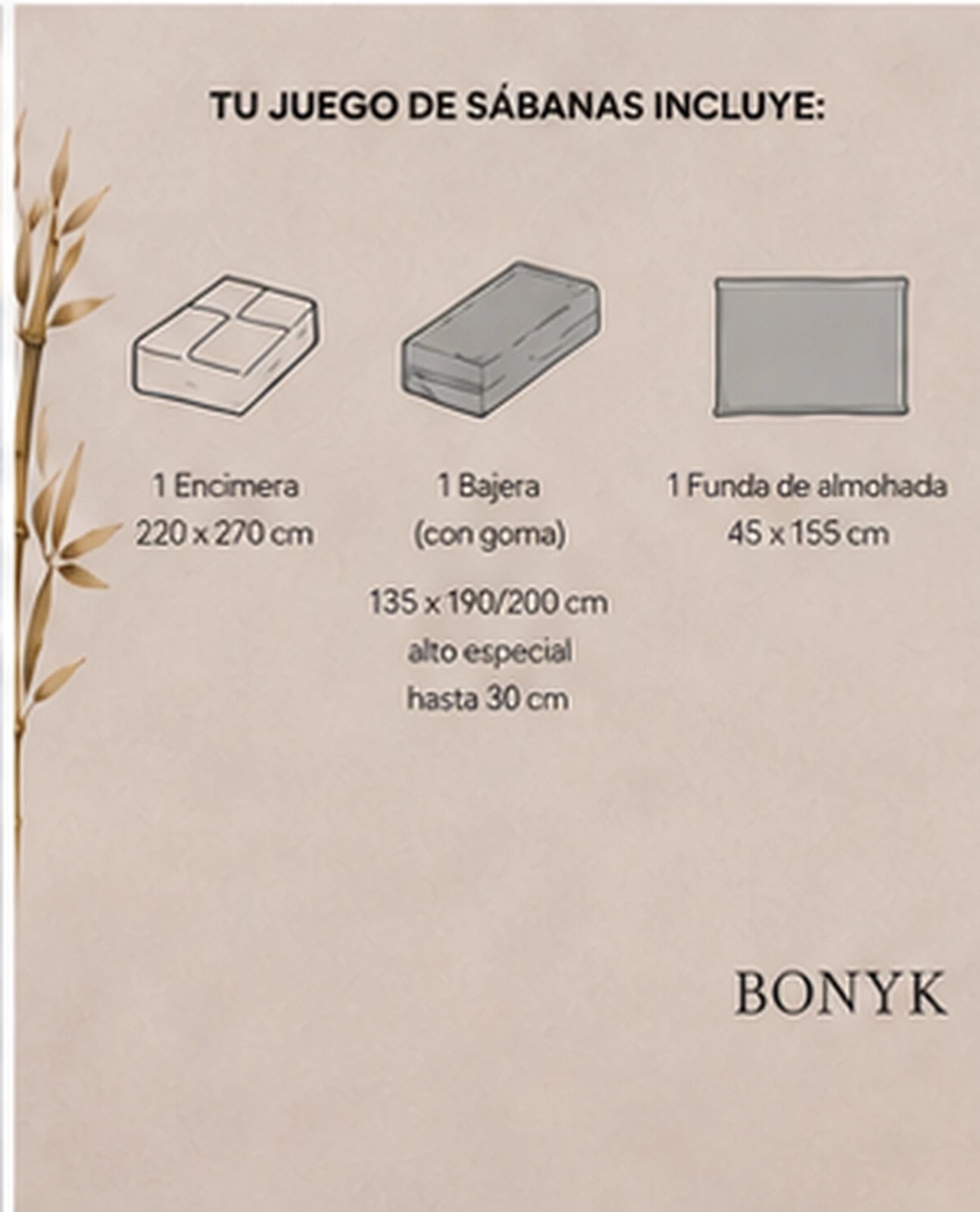 Juego de sábanas de bambú 300 hilos gris – Cama de 135 cm