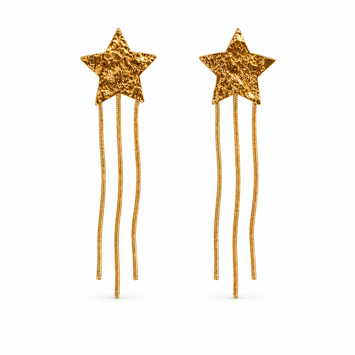 Pendientes Estrella Largos Dorados