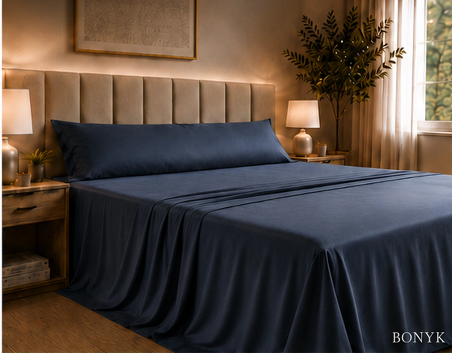 Juego de sábanas de bambú 300 hilos gris – Cama de 135 cm